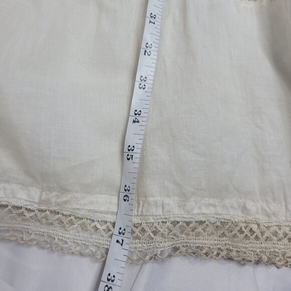 ANTIQUE vintage 1920s‎ Edwardian white drop waist tea slip dress XS - Picture 16 of 17